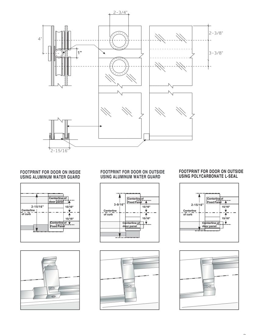EUROTECH SHOWERS Montage 57-59" W x 78" High Euroglide Frameless Shower Doors with 3/8" Clear Tempered Glass
