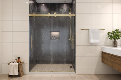 EUROTECH SHOWERS Windsor 56.5-60" W x 78" High 3/8" Twinglide Frameless Shower Door with 10mm Clear Tempered Glass
