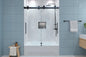 EUROTECH SHOWERS Windsor 56.5-60" W x 66" High 3/8" Twinglide Frameless Bathtub Shower Door with 10mm Clear Tempered Glass