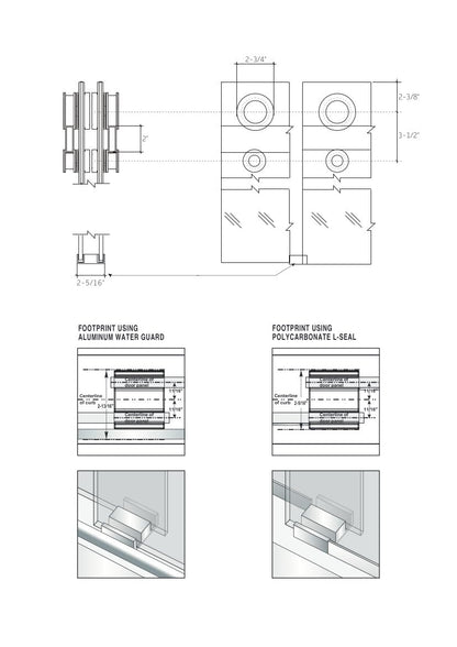 EUROTECH SHOWERS Windsor 56.5-60" W x 66" High 3/8" Twinglide Frameless Bathtub Shower Door with 10mm Clear Tempered Glass