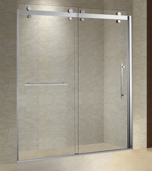 EUROTECH SHOWERS La Jolla Frameless Shower Doors 56.5-60" Width x 78" Height with 3/8" (10mm) Clear Tempered Glass