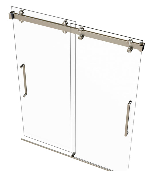 EUROTECH SHOWERS Monaco 56.5-60" W x 78" H Twinglide Frameless Shower Door with 3/8" (10mm) Clear Tempered Glass