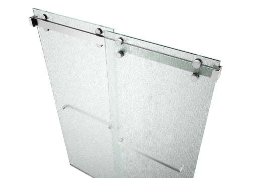 EUROTECH SHOWERS Twinglide Monaco Frameless Shower Door 56.5-60" Width x 78" Height with 3/8" (10mm) RAIN Tempered Glass