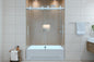 EUROTECH SHOWERS Windsor 56.5-60" W x 66" High 3/8" Twinglide Frameless Bathtub Shower Door with 10mm Clear Tempered Glass