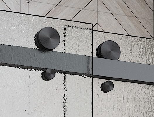 EUROTECH SHOWERS VITRA-200X 56.5-59" W x 78" High 3/8" Twinglide Frameless Shower Door with (10mm) Rain Tempered Glass