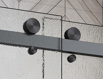 EUROTECH SHOWERS VITRA-200X 56.5-59" W x 78" High 3/8" Twinglide Frameless Shower Door with (10mm) Rain Tempered Glass