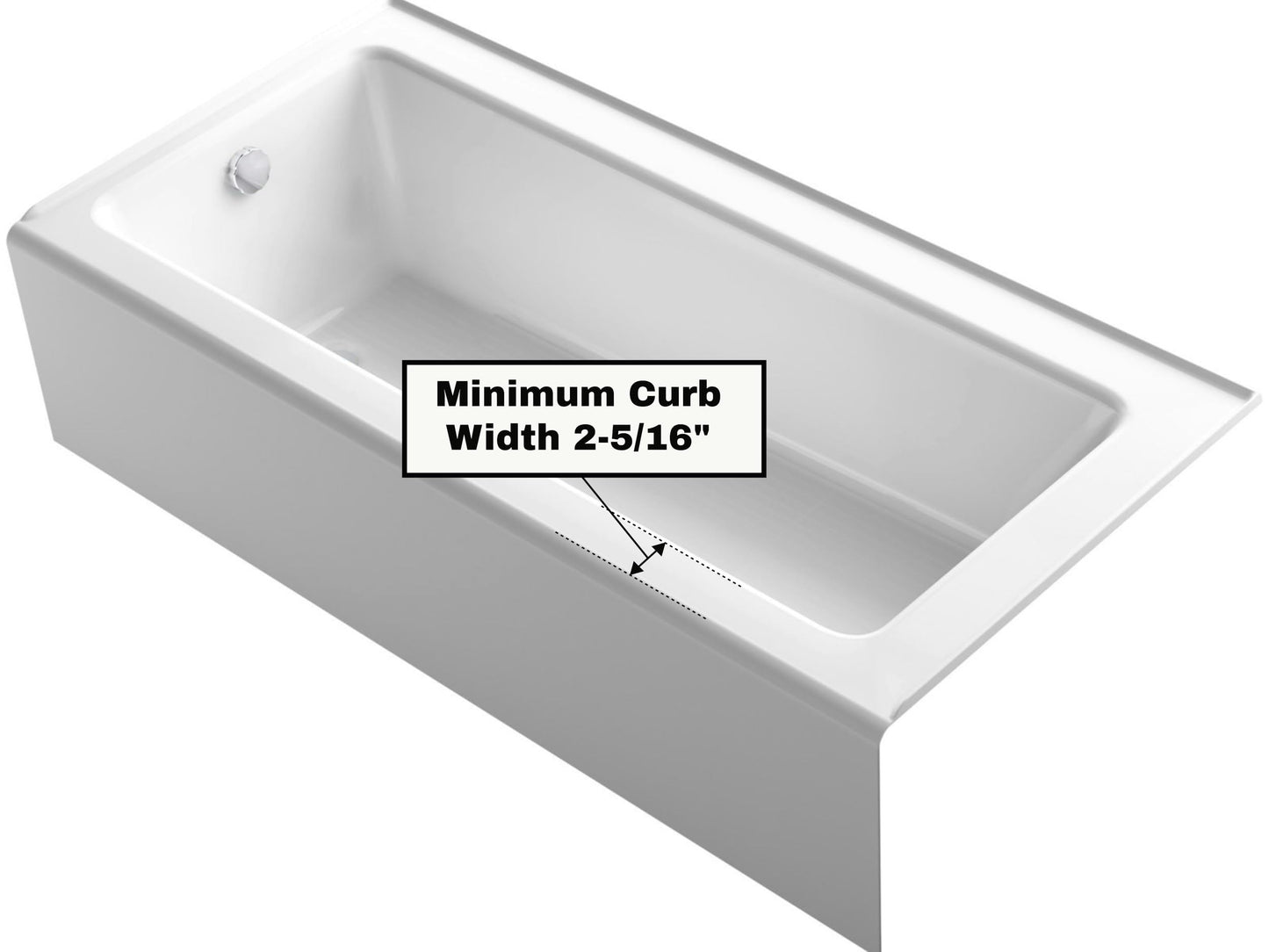 EUROTECH SHOWERS Windsor 56.5-60" W x 66" High 3/8" Twinglide Frameless Bathtub Shower Door with 10mm Clear Tempered Glass