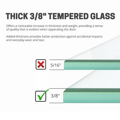 EUROTECH SHOWERS Windsor 56.5-60" W x 78" High 3/8" Twinglide Frameless Shower Door with 10mm Clear Tempered Glass