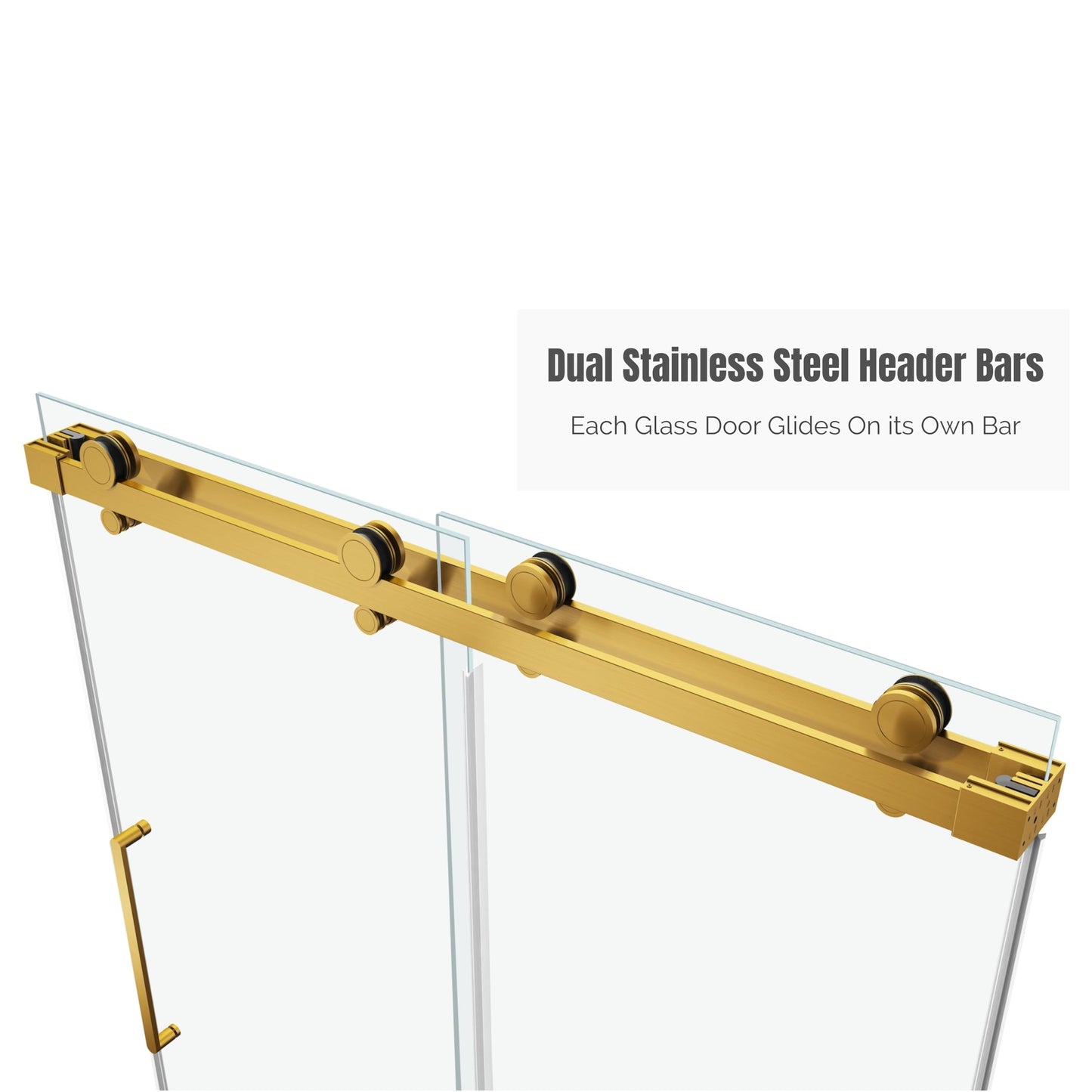 EUROTECH SHOWERS Windsor 56.5-60" W x 78" High 3/8" Twinglide Frameless Shower Door with 10mm Clear Tempered Glass