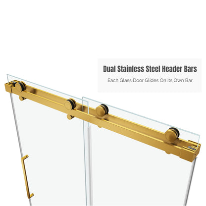 EUROTECH SHOWERS Windsor 56.5-60" W x 78" High 3/8" Twinglide Frameless Shower Door with 10mm Clear Tempered Glass