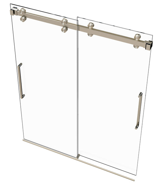 EUROTECH SHOWERS Sophia 56.5-60" W x 78" H Twinglide Frameless Shower Door with 3/8" (10mm) Clear Tempered Glass