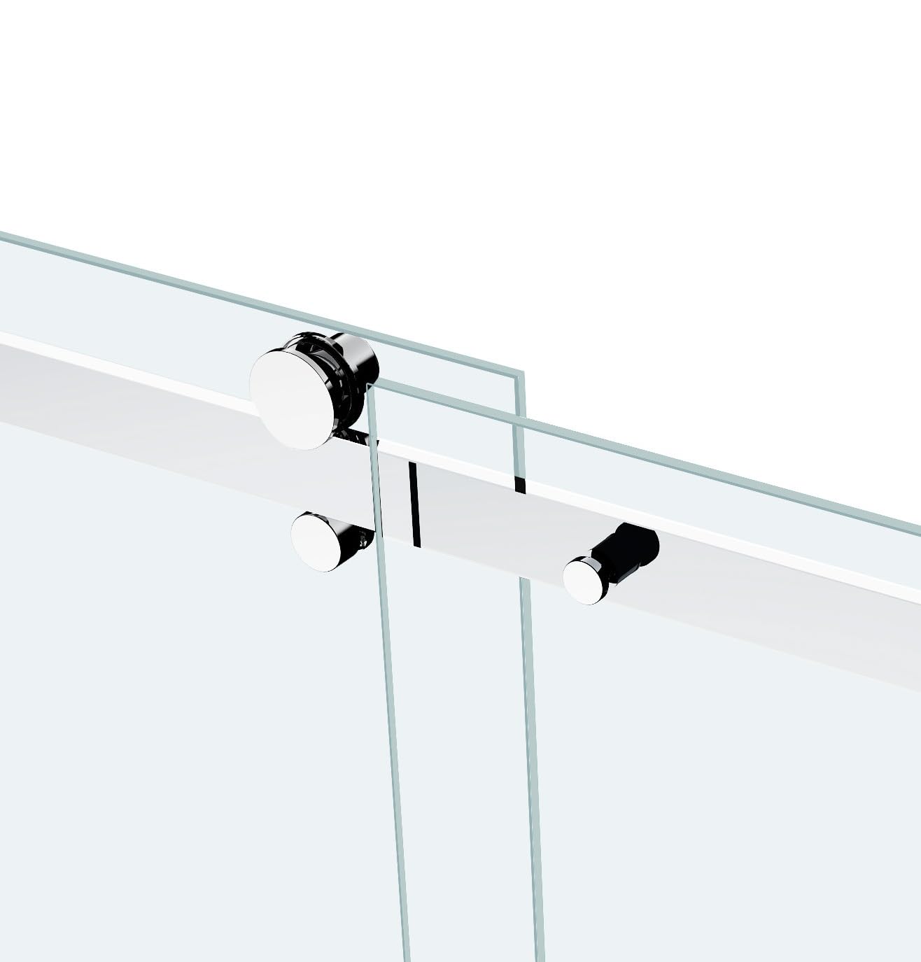 EUROTECH SHOWERS VITRA-100 56-59.25" W x 78" High Euroglide Frameless Shower Door with 3/8" Clear Tempered Glass