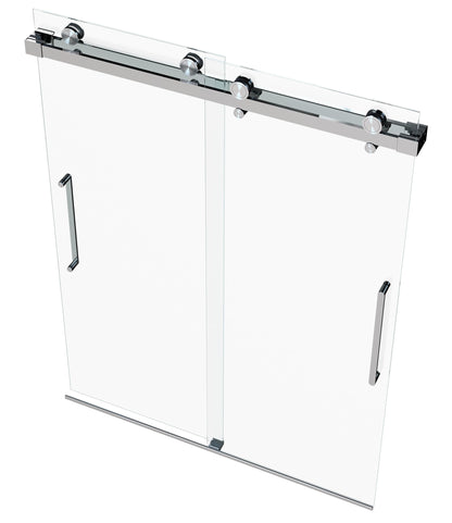 EUROTECH SHOWERS Windsor 56.5-60" W x 78" High 3/8" Twinglide Frameless Shower Door with 10mm Clear Tempered Glass