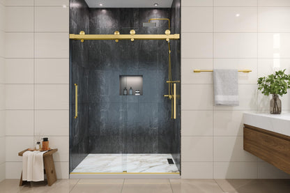 EUROTECH SHOWERS Windsor 56.5-60" W x 78" High 3/8" Twinglide Frameless Shower Door with 10mm Clear Tempered Glass