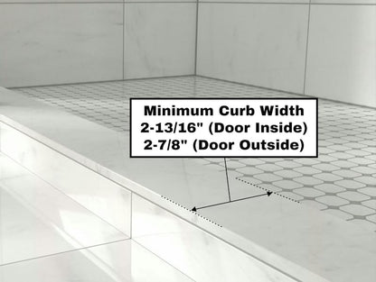 EUROTECH SHOWERS VITRA-100 56-59.25" W x 78" High Euroglide Frameless Shower Door with 3/8" Clear Tempered Glass
