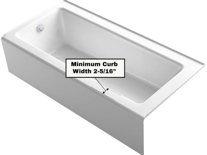 EUROTECH SHOWERS Windsor 56.5-60" W x 66" High 3/8" Twinglide Frameless Bathtub Shower Door with 10mm Clear Tempered Glass