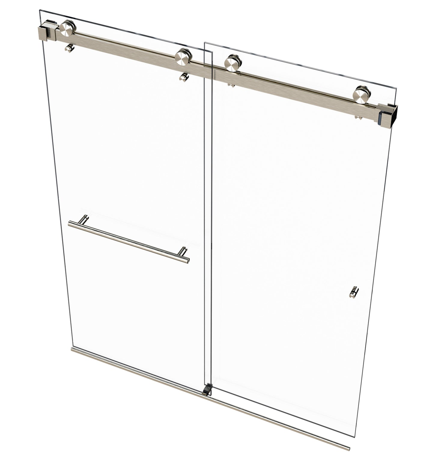 EUROTECH SHOWERS VITRA-200 56.5-60" W x 78" High 3/8" Twinglide Frameless Shower Door with (10mm) Clear Tempered Glass