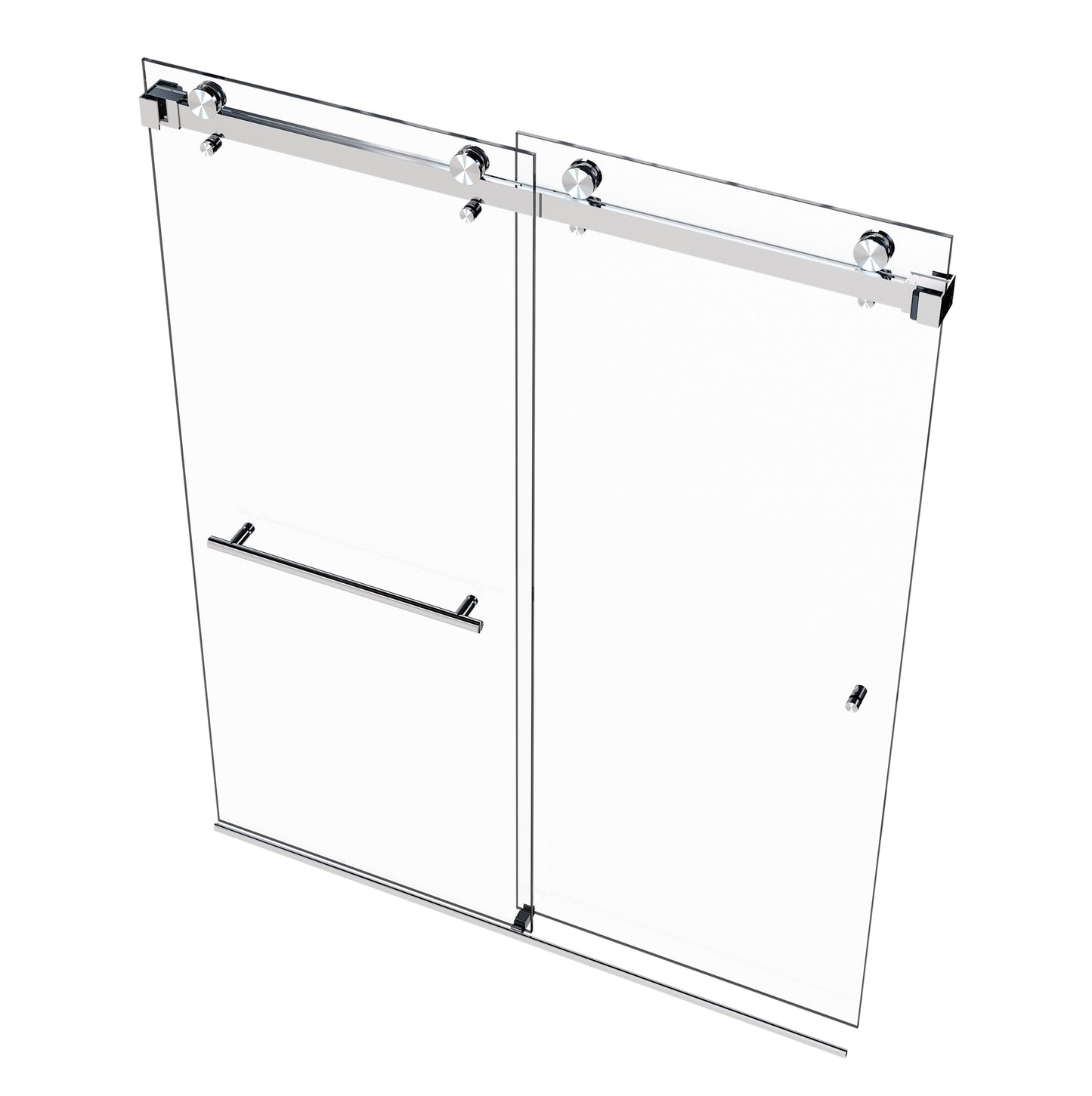 EUROTECH SHOWERS VITRA-200 56.5-60" W x 78" High 3/8" Twinglide Frameless Shower Door with (10mm) Clear Tempered Glass