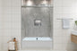 EUROTECH SHOWERS Windsor 56.5-60" W x 66" High 3/8" Twinglide Frameless Bathtub Shower Door with 10mm Clear Tempered Glass