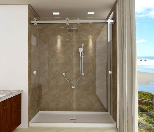 EUROTECH SHOWERS Isabella Frameless Shower Doors 56.5-60" Width x 78" Height with 3/8" (10mm) Clear Tempered Glass