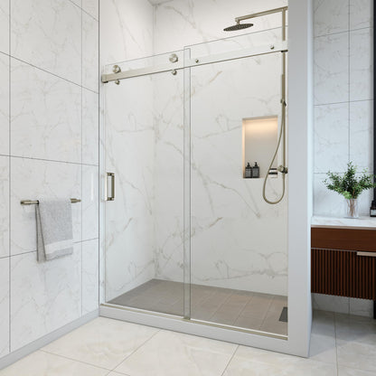 EUROTECH SHOWERS VITRA-100 56-59.25" W x 78" High Euroglide Frameless Shower Door with 3/8" Clear Tempered Glass