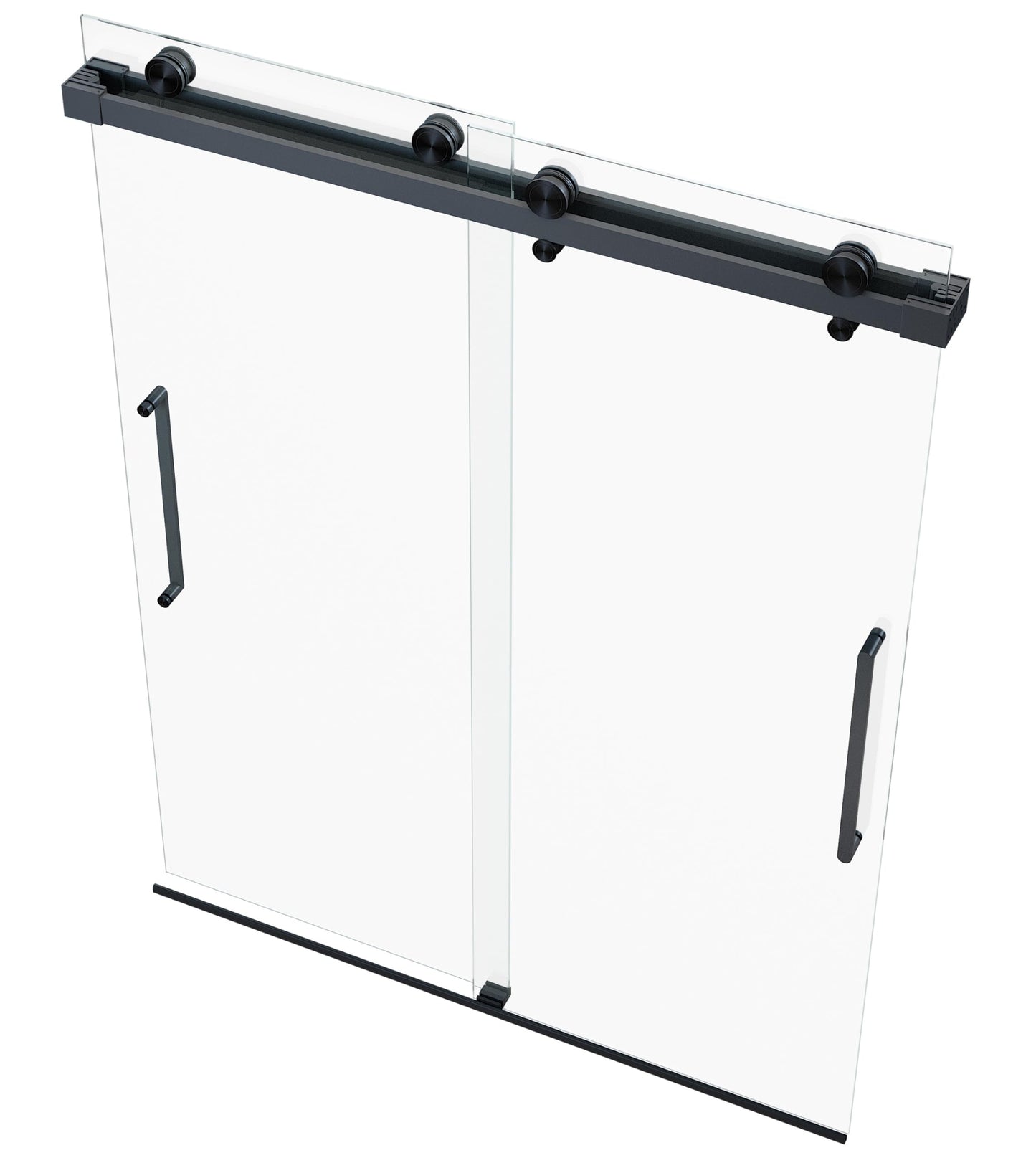 EUROTECH SHOWERS Windsor 56.5-60" W x 78" High 3/8" Twinglide Frameless Shower Door with 10mm Clear Tempered Glass