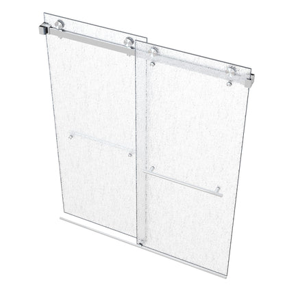 EUROTECH SHOWERS VITRA-200X 56.5-59" W x 78" High 3/8" Twinglide Frameless Shower Door with (10mm) Rain Tempered Glass