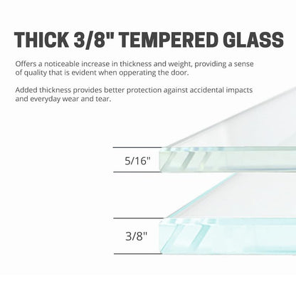 EUROTECH SHOWERS Windsor 56.5-60" W x 78" High 3/8" Twinglide Frameless Shower Door with 10mm Clear Tempered Glass