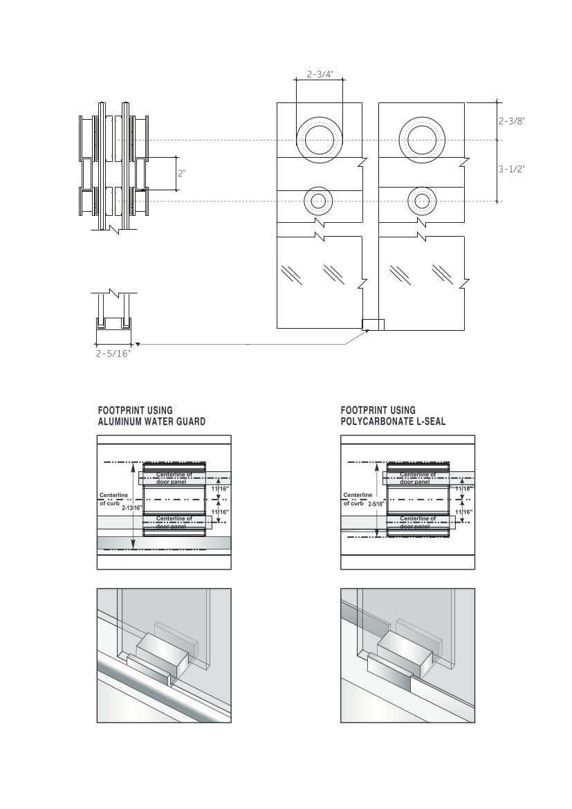 EUROTECH SHOWERS Windsor 56.5-60" W x 66" High 3/8" Twinglide Frameless Bathtub Shower Door with 10mm Clear Tempered Glass