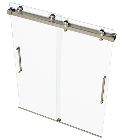 EUROTECH SHOWERS Windsor 56.5-60" W x 78" High 3/8" Twinglide Frameless Shower Door with 10mm Clear Tempered Glass