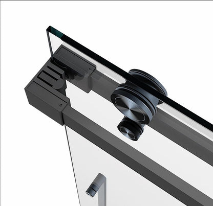 EUROTECH SHOWERS Windsor 56.5-60" W x 66" High 3/8" Twinglide Frameless Bathtub Shower Door with 10mm Clear Tempered Glass