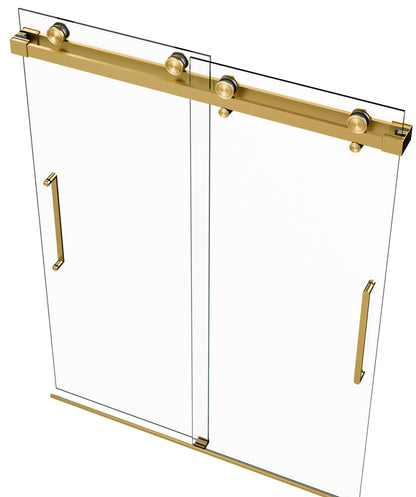 EUROTECH SHOWERS Windsor 56.5-60" W x 78" High 3/8" Twinglide Frameless Shower Door with 10mm Clear Tempered Glass