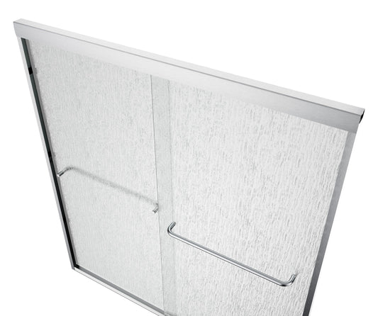 EUROTECH SHOWERS Traditional Dual Sliding Bathtub Shower Door 56.5-60" Width x 66" Height with 3/8" (10mm) Rain Tempered Glass